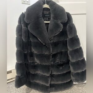 BCBGMaxAzria Charcoal Teddy Jacket